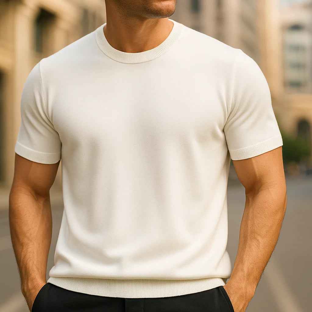 Merino Wool Cashmere T-Shirt for Men