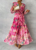 Women's Floral Wrap Maxi Dress