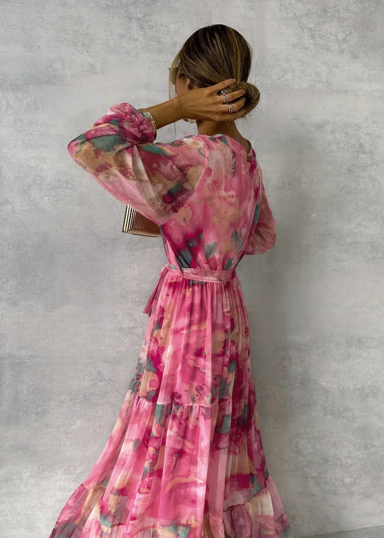 Women's Floral Wrap Maxi Dress