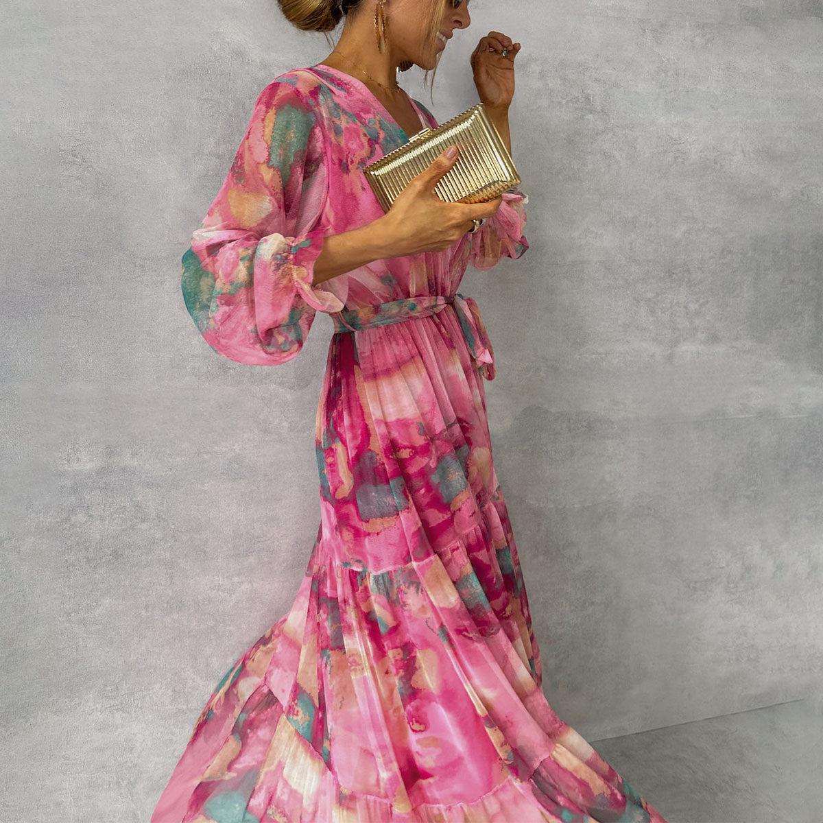 Women's Floral Wrap Maxi Dress