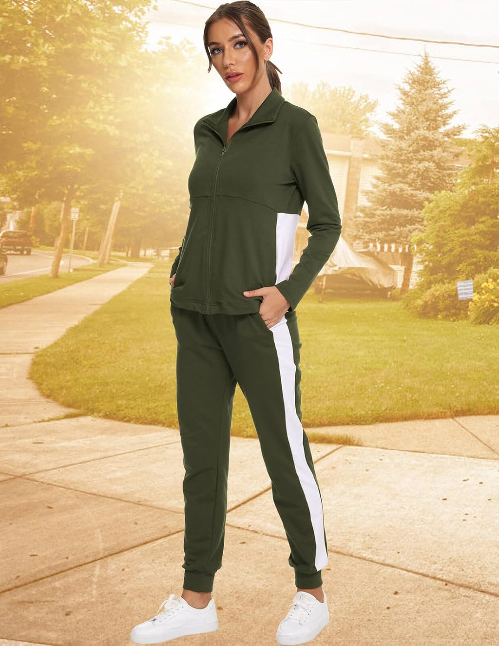 Women's Zip-Up Lounge Tracksuit Set