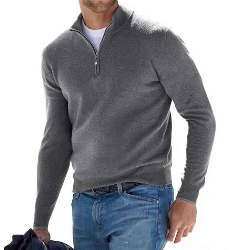 Men'S Half-Zip Sweater Merino Wool Knit Pullover