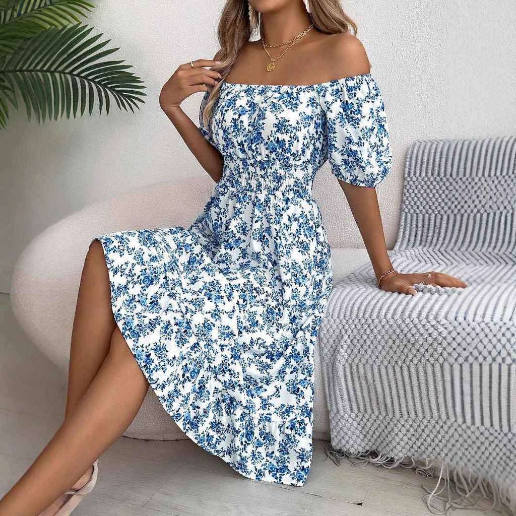 Timeless Floral Square Collar Dress
