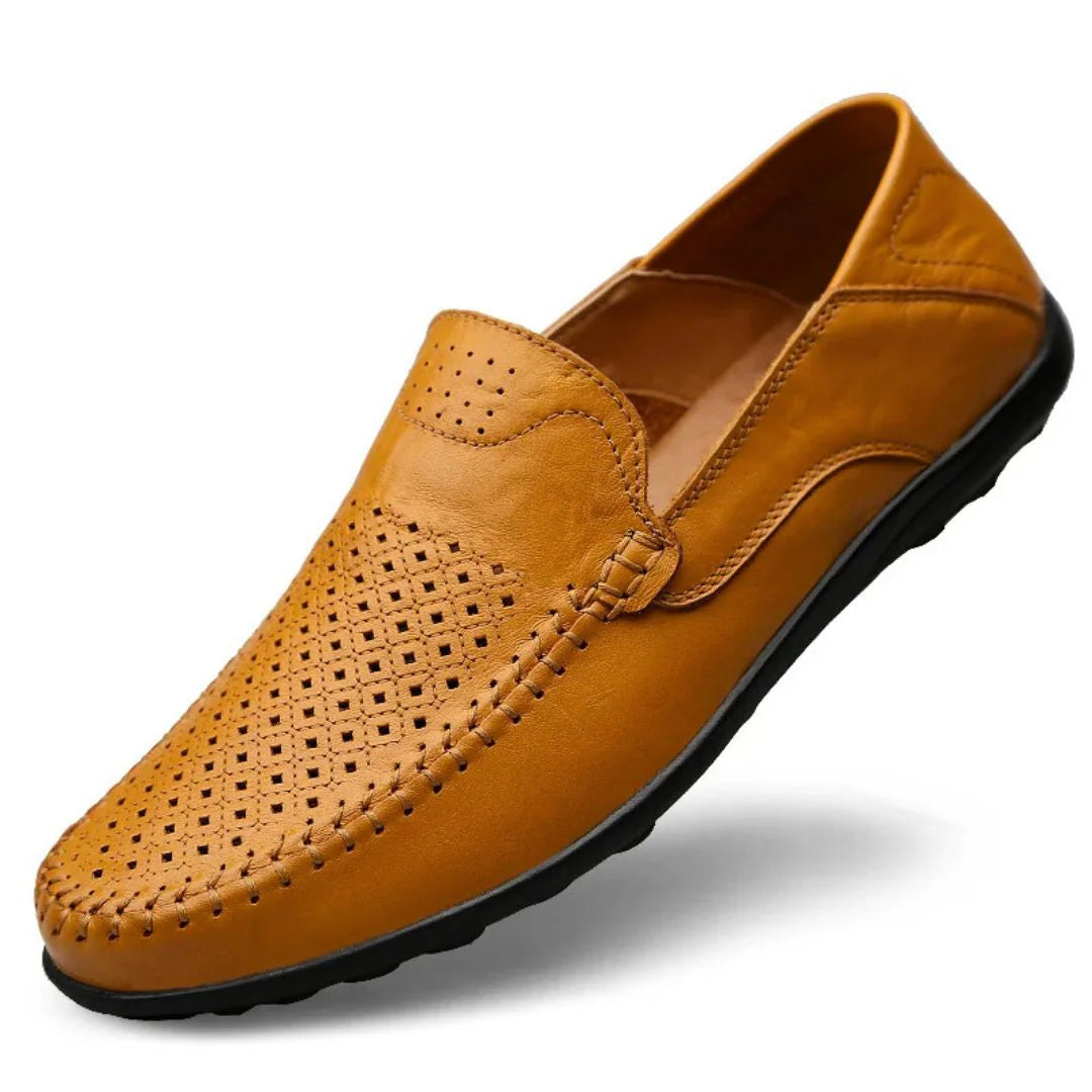 Men's Breathable Leather Slip-On Loafers