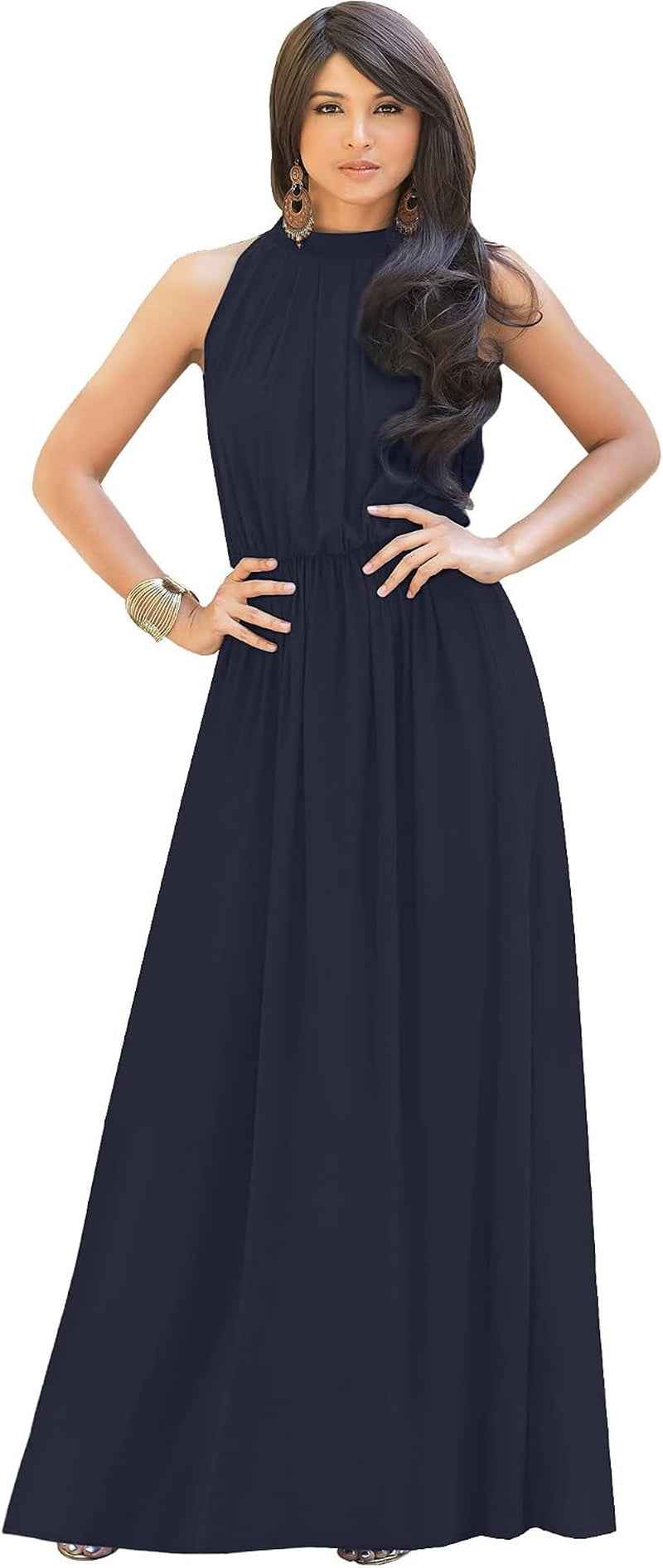 Elegant Halter Neck Maxi Dress