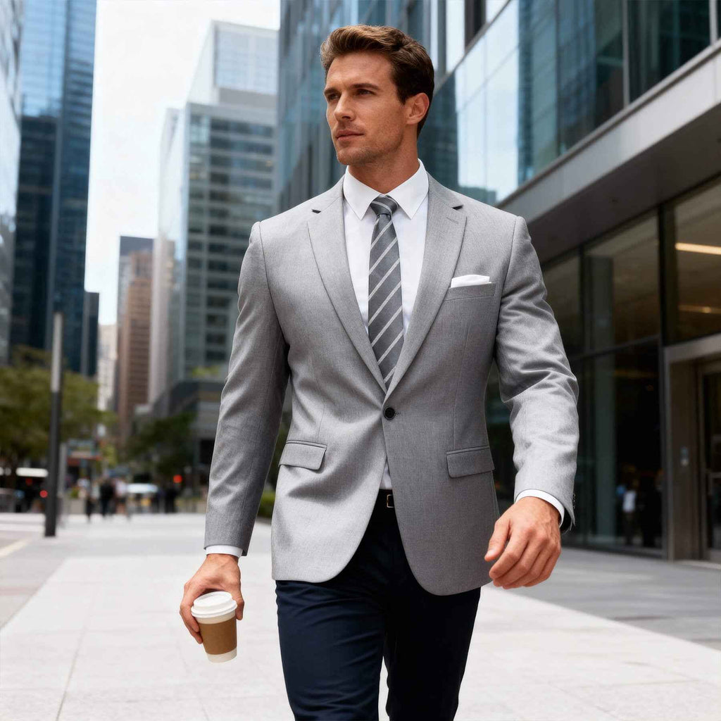 Men’s Slim Fit One-Button Suit Blazer