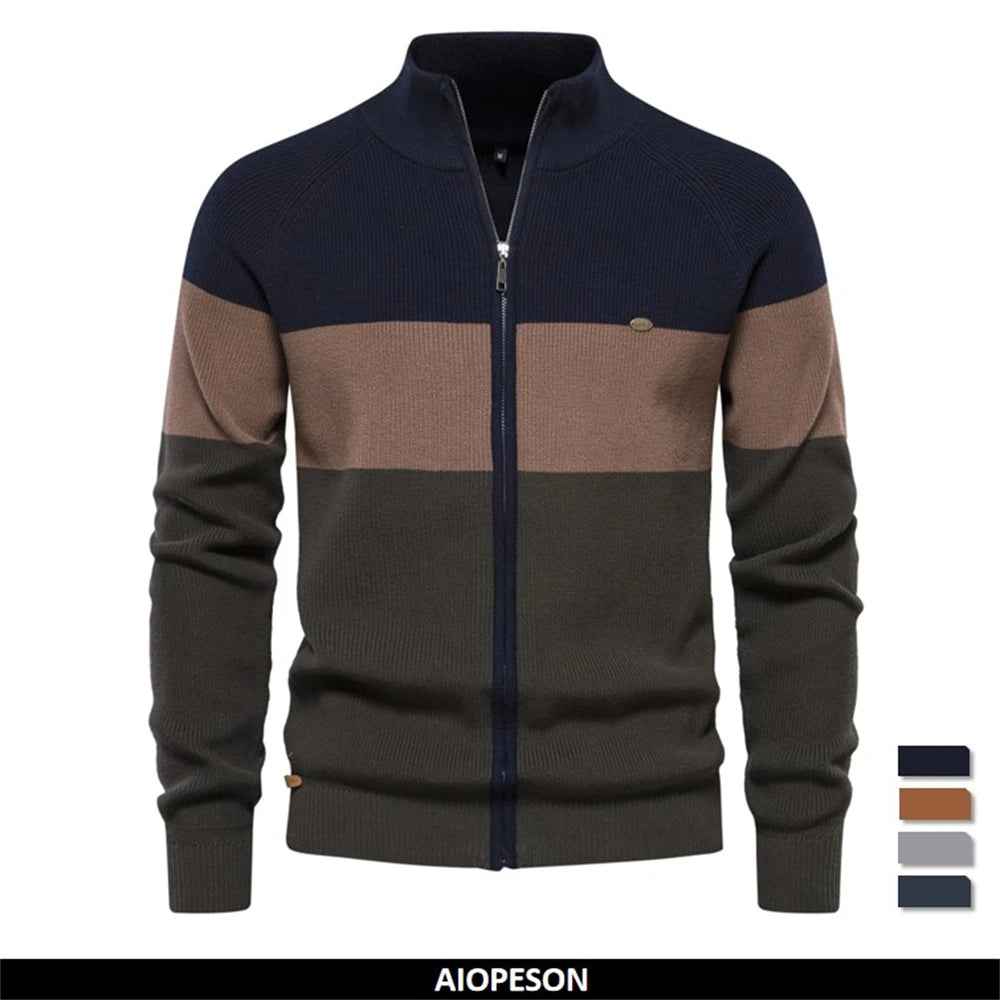 Men’s Color Block Full-Zip Knit Cardigan
