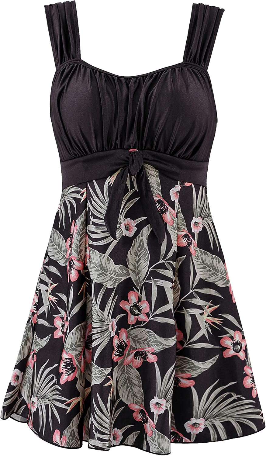 Women's Plus Size Tummy Control Swim Dress