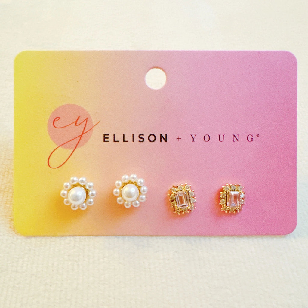 Mini Beauty Flower Stud Earrings Set of 2