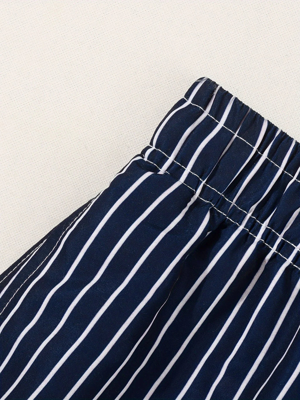 Men's Striped Linen Drawstring Shorts
