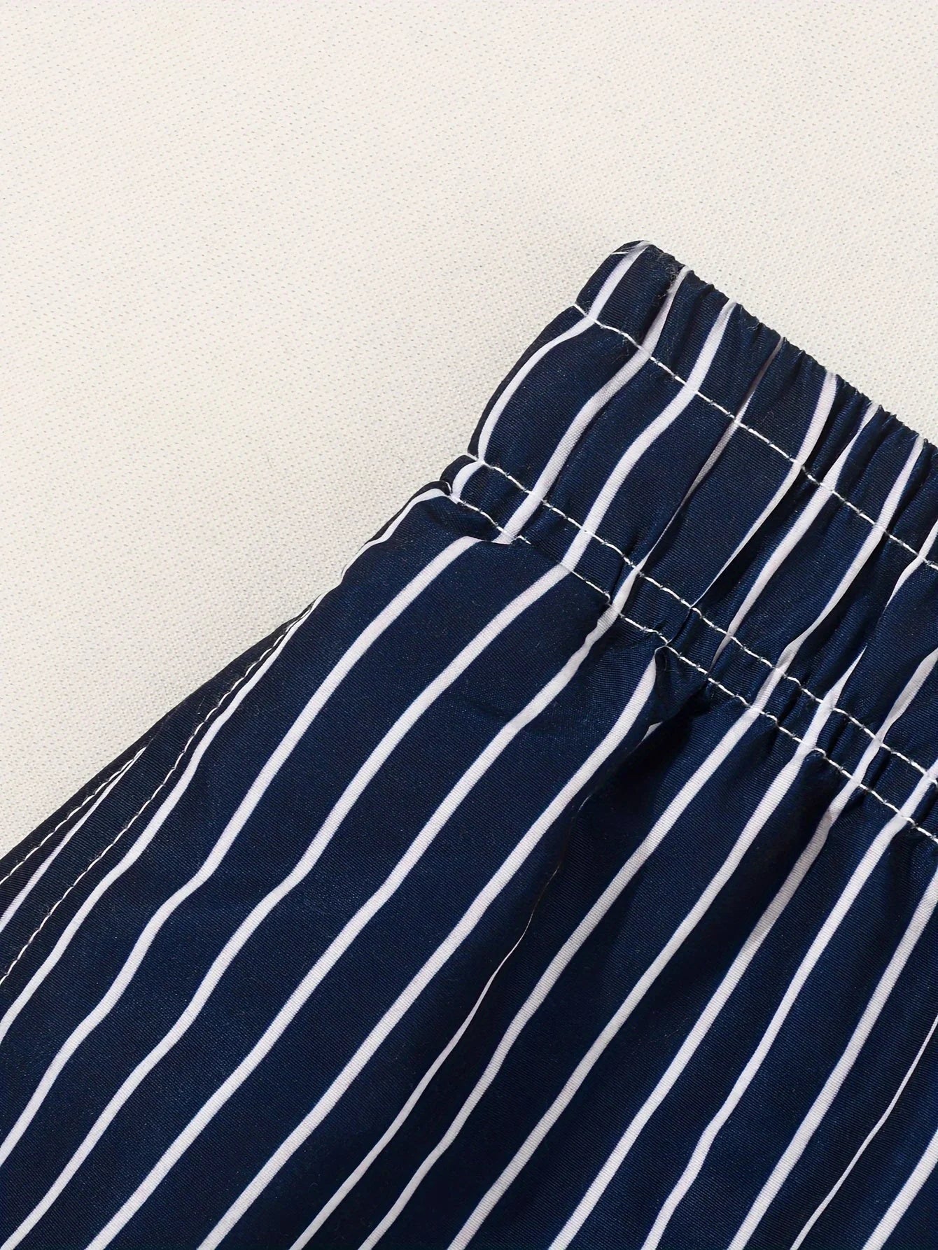 Men's Striped Linen Drawstring Shorts