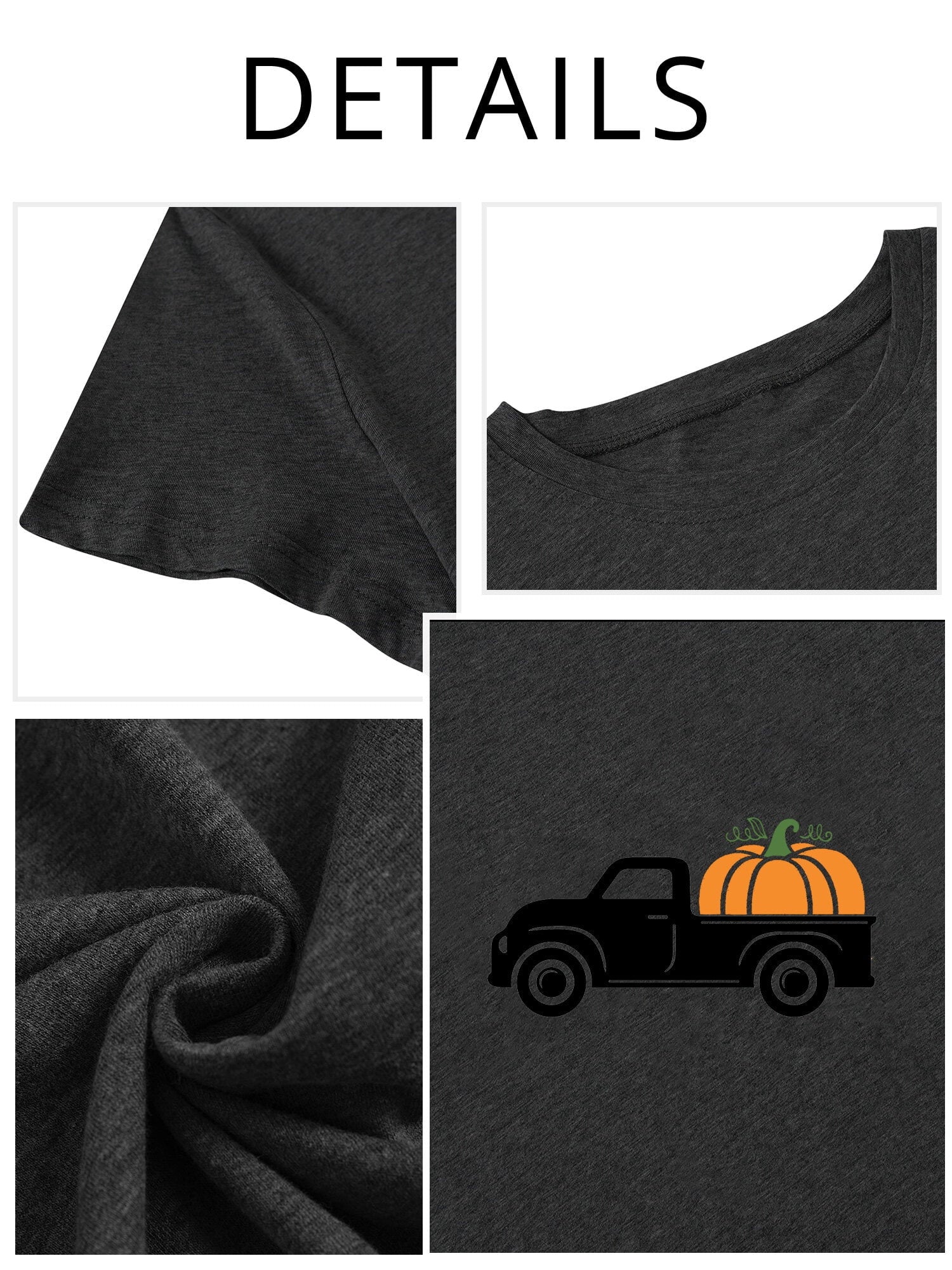 Women's Pumpkin Truck Graphic T-Shirt Plus Size