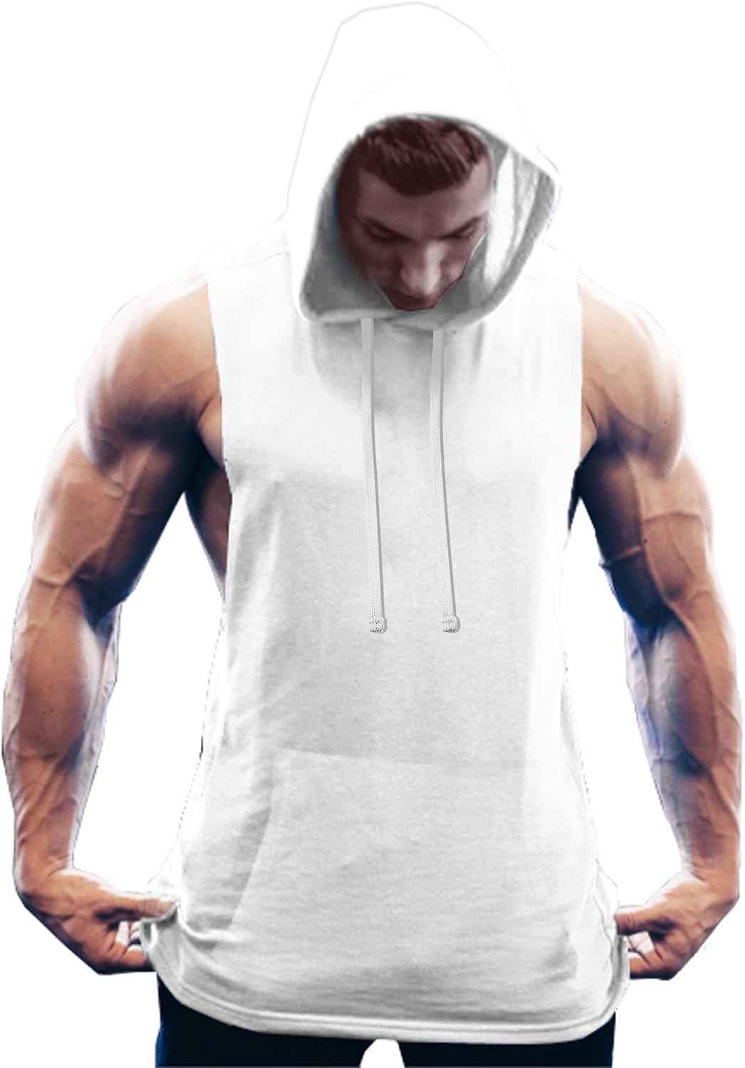 Men’s Sleeveless Hooded Tank Top – Gym & Workout