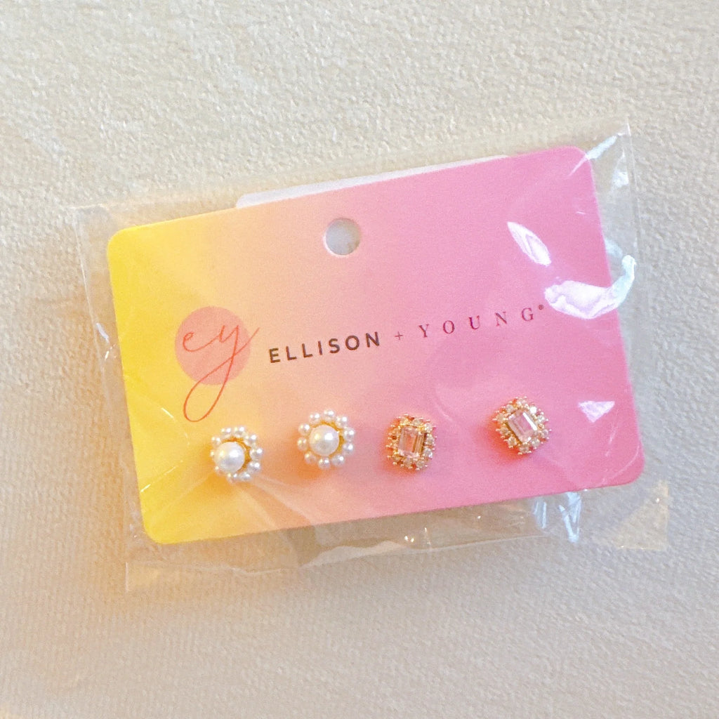 Mini Beauty Flower Stud Earrings Set of 2