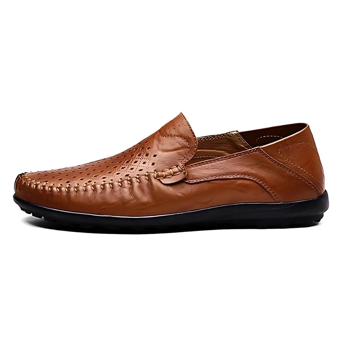 Men's Breathable Leather Slip-On Loafers
