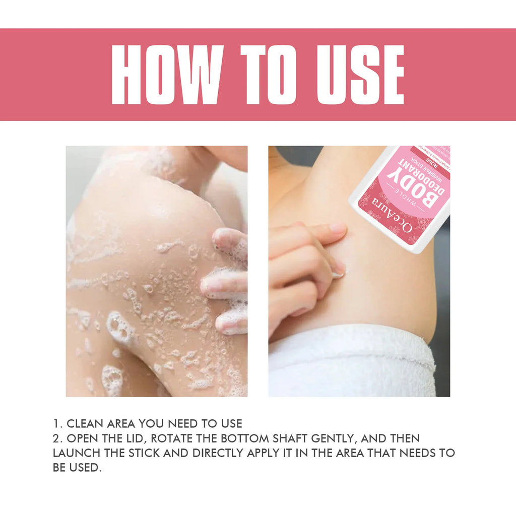 Oceaura Rose Body Deodorant Stick with Rose Fragrance Is Natural and Refreshing to Reduce Underarm Odor