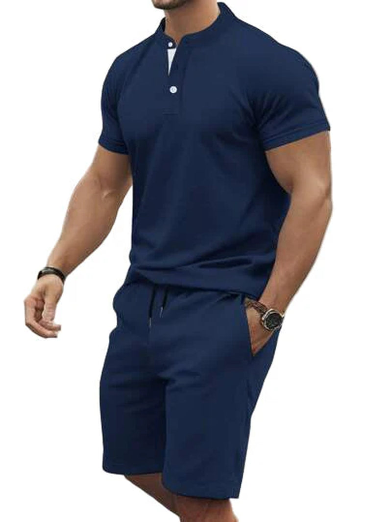Men's Knit Polo & Shorts Set