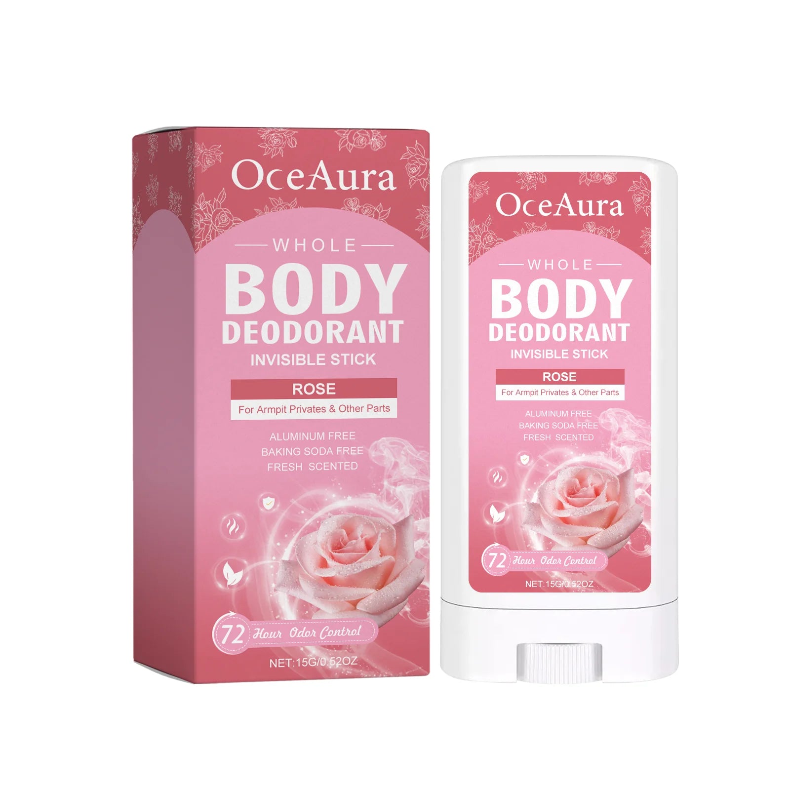Oceaura Rose Body Deodorant Stick with Rose Fragrance Is Natural and Refreshing to Reduce Underarm Odor
