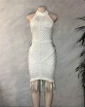 Beaded Tassel Midi Dress