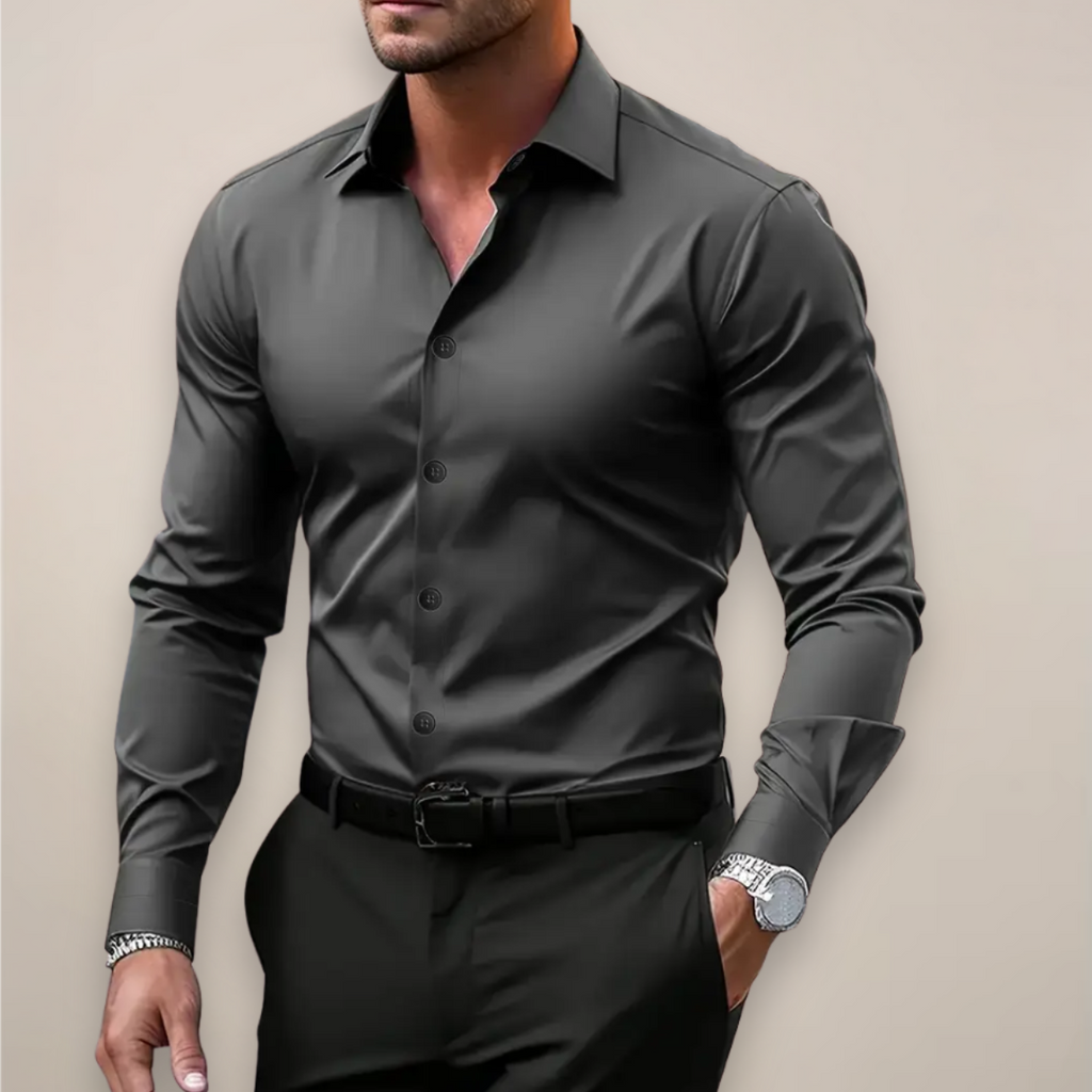 Men’s Slim Fit Satin Dress Shirt