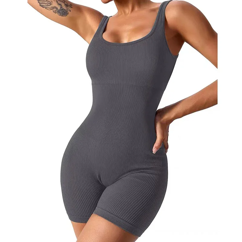 Women's Seamless Ribbed Yoga Romper