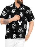 Men’s Skull Print Hawaiian Button-Up Shirt