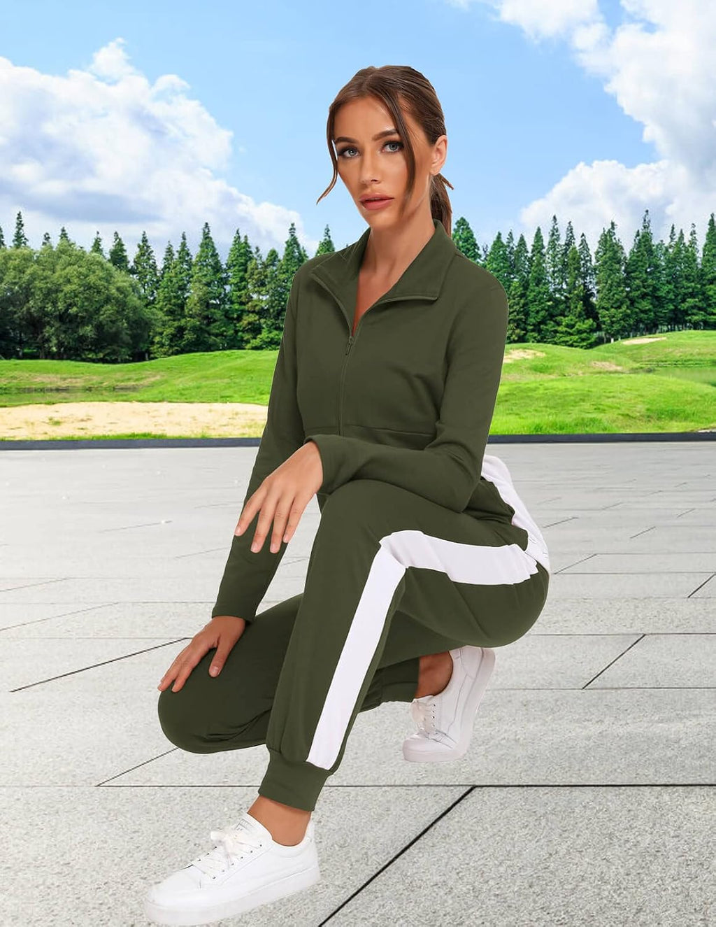 Women's Zip-Up Lounge Tracksuit Set