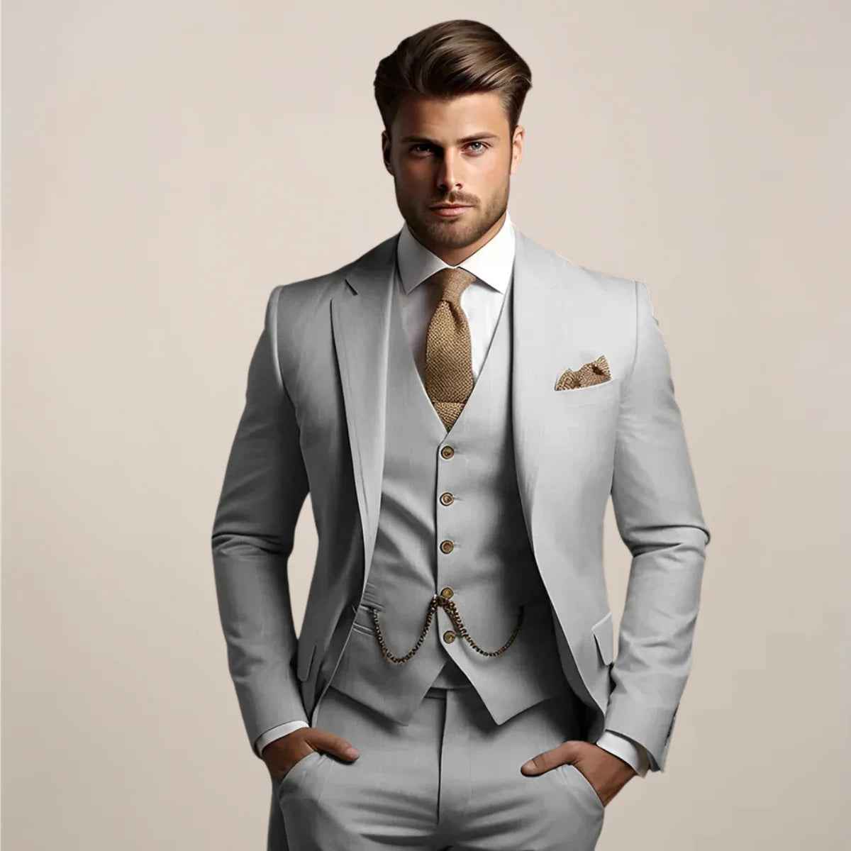 Karl Three-Piece Slim-Fit Suit