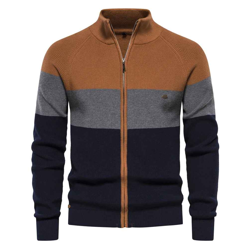 Men’s Color Block Full-Zip Knit Cardigan