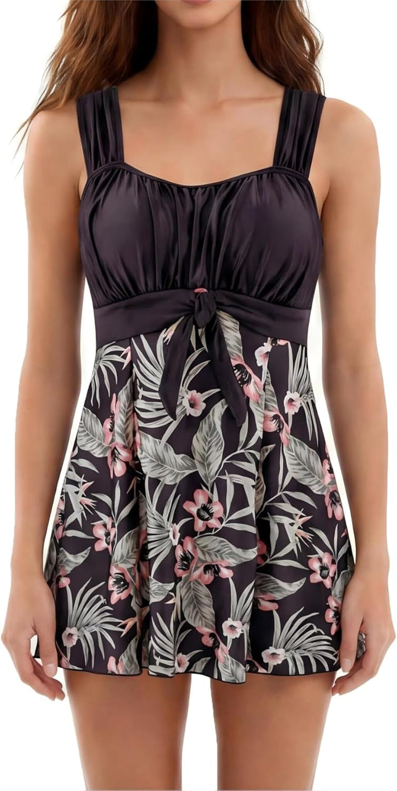 Women's Plus Size Tummy Control Swim Dress