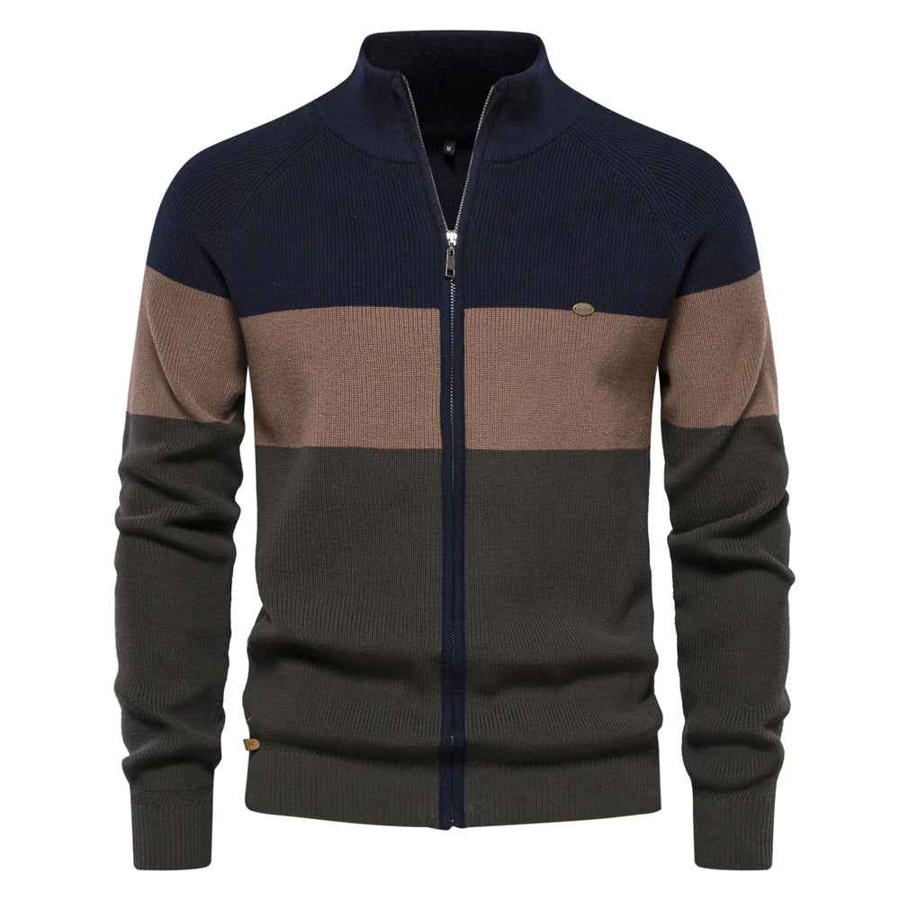 Men’s Color Block Full-Zip Knit Cardigan