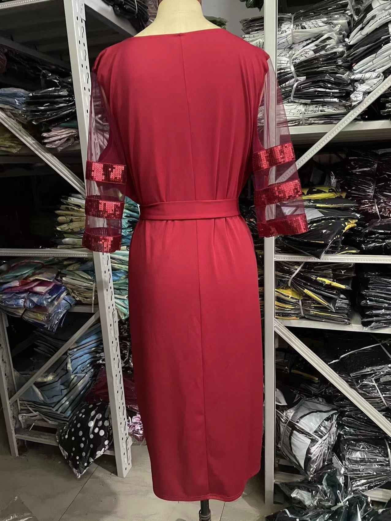 Women’s Plus Size Sequin Mesh Bodycon Dress