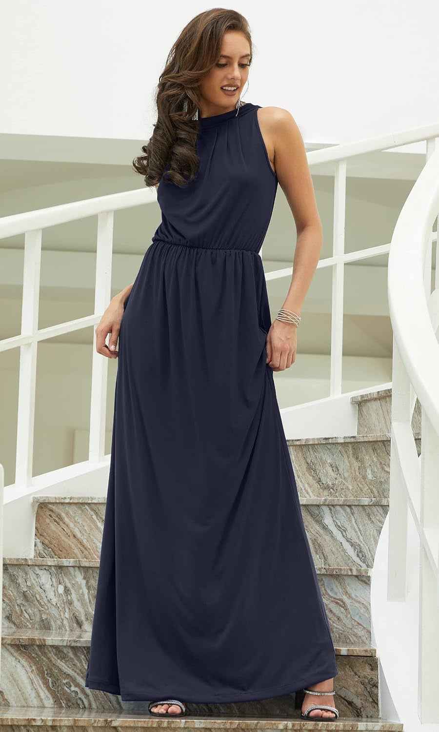 Elegant Halter Neck Maxi Dress