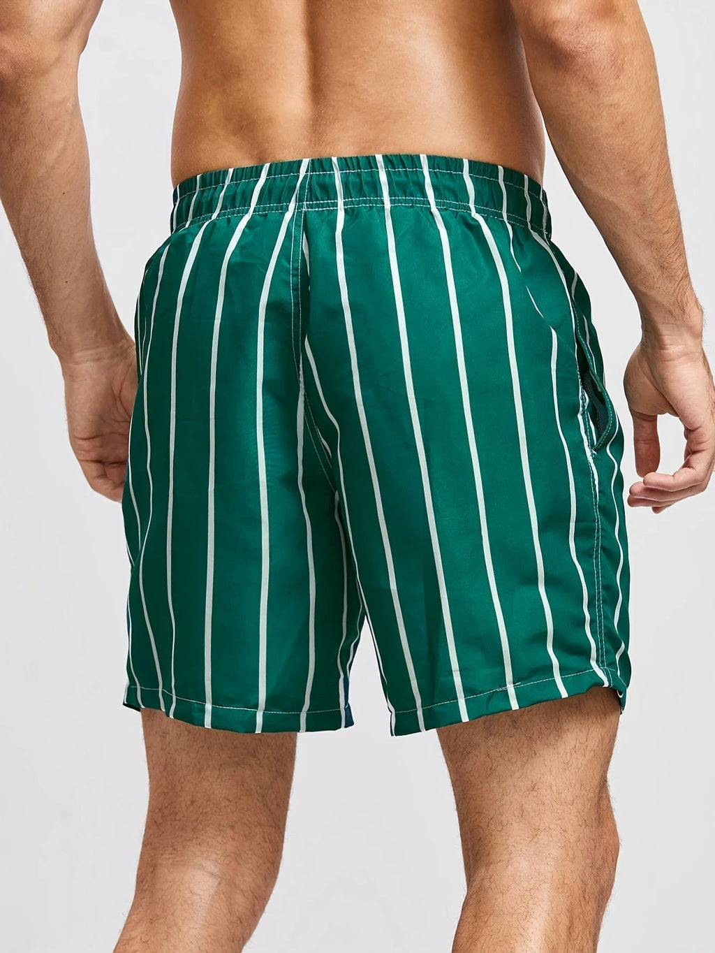 Men's Striped Linen Drawstring Shorts