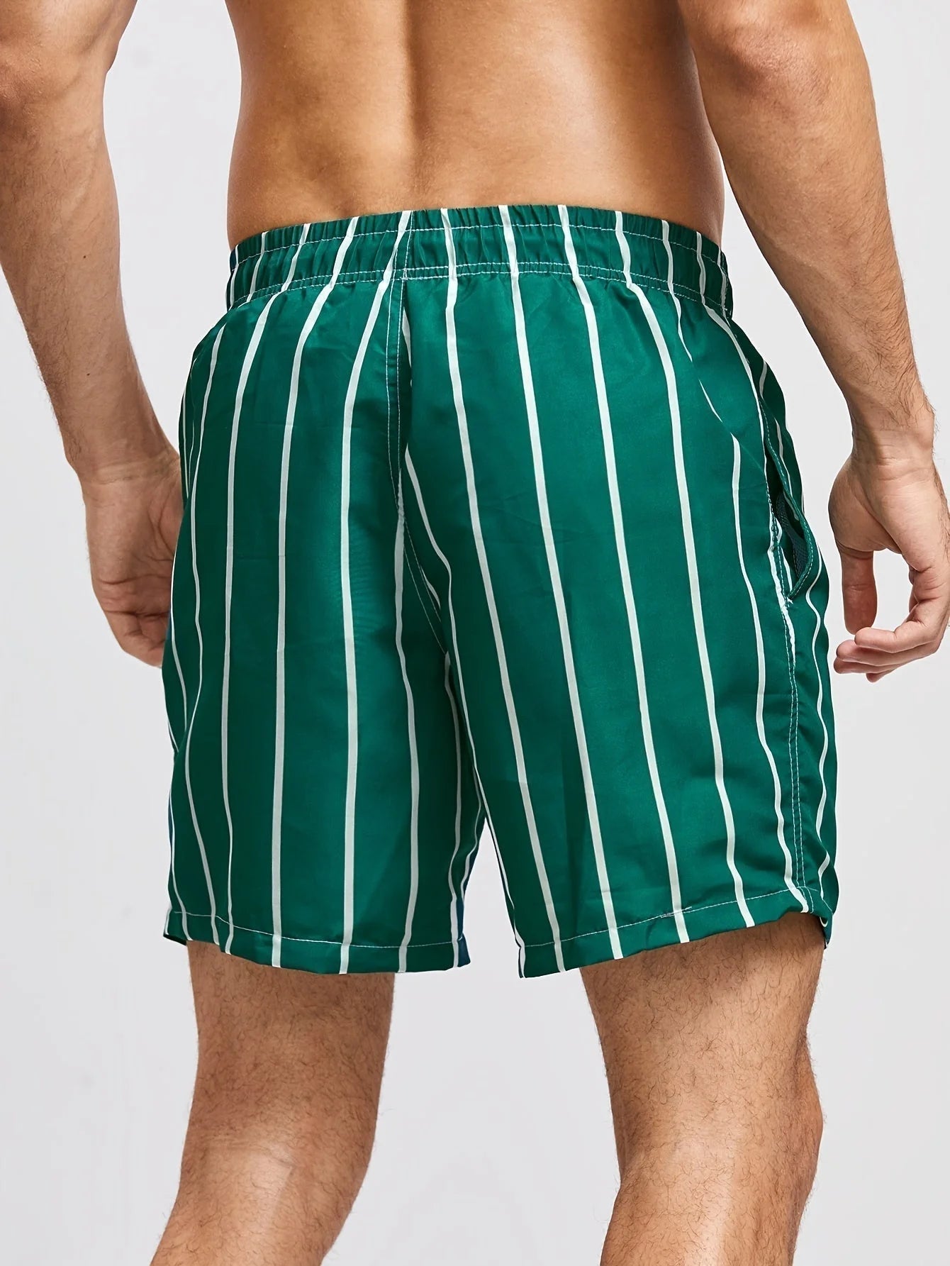 Men's Striped Linen Drawstring Shorts