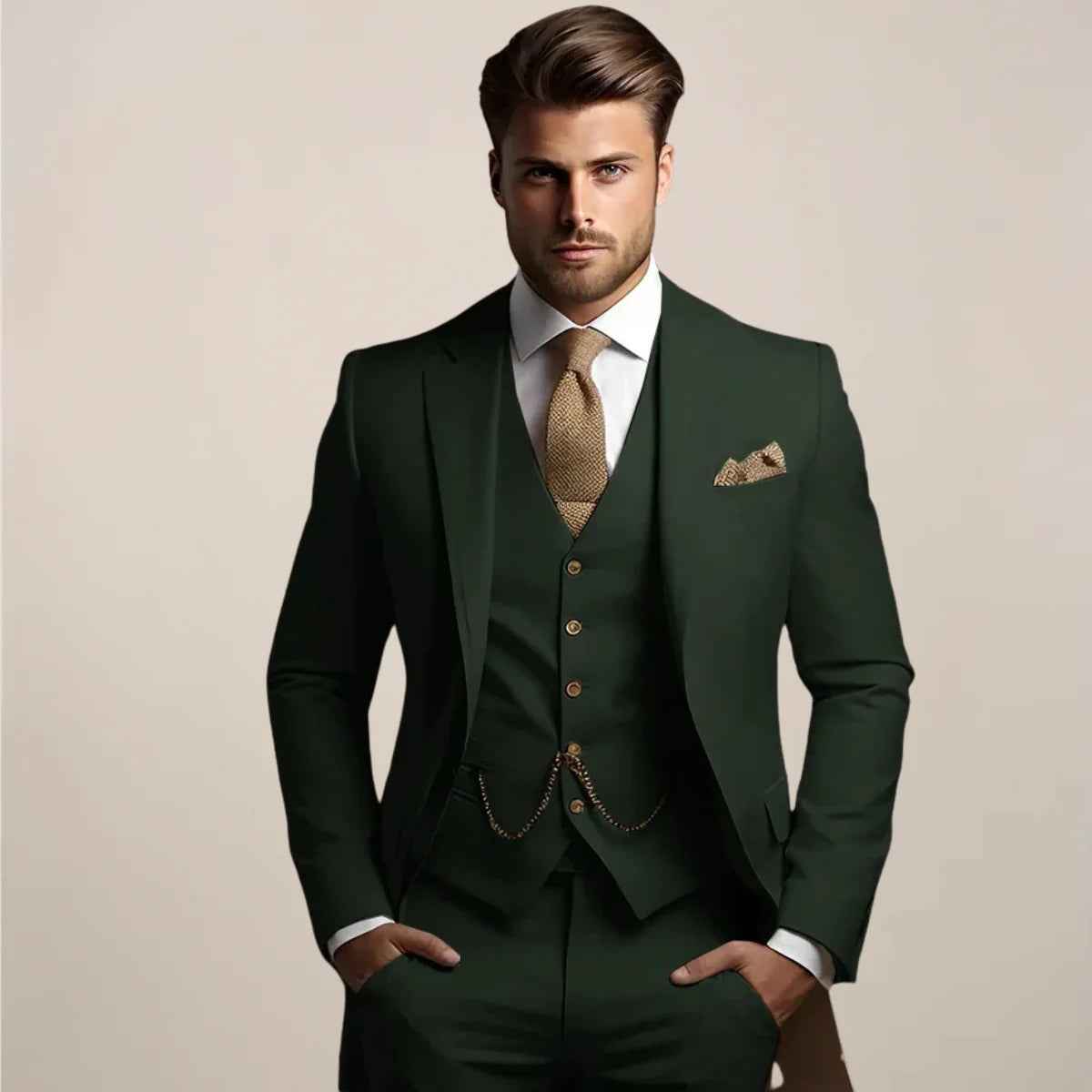 Karl Three-Piece Slim-Fit Suit