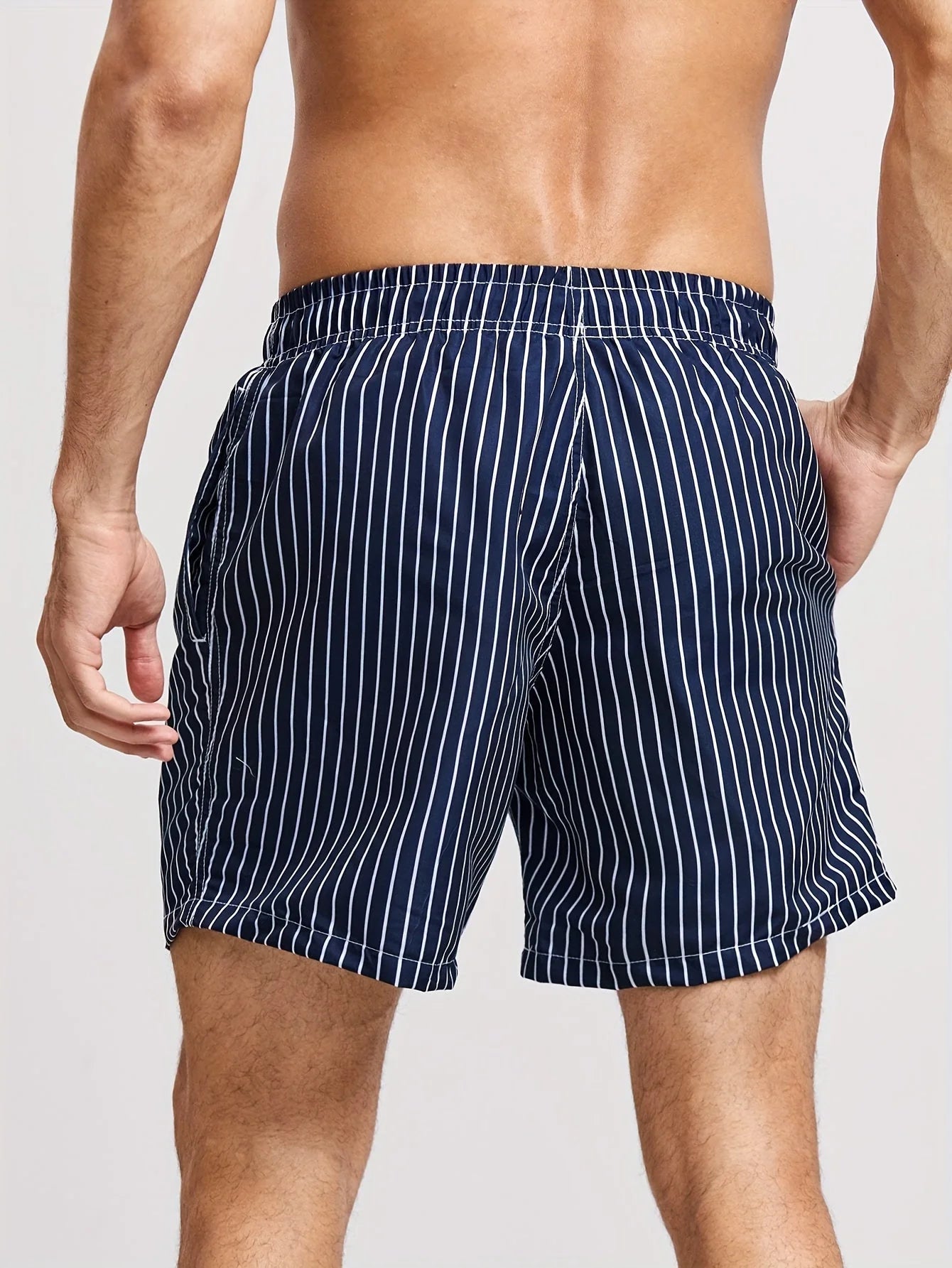 Men's Striped Linen Drawstring Shorts