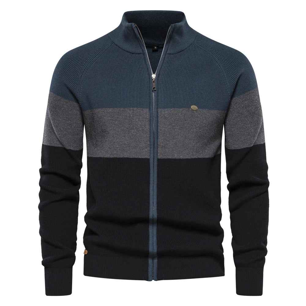 Men’s Color Block Full-Zip Knit Cardigan