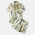 Men’s Tropical Print Shirt & Shorts Set