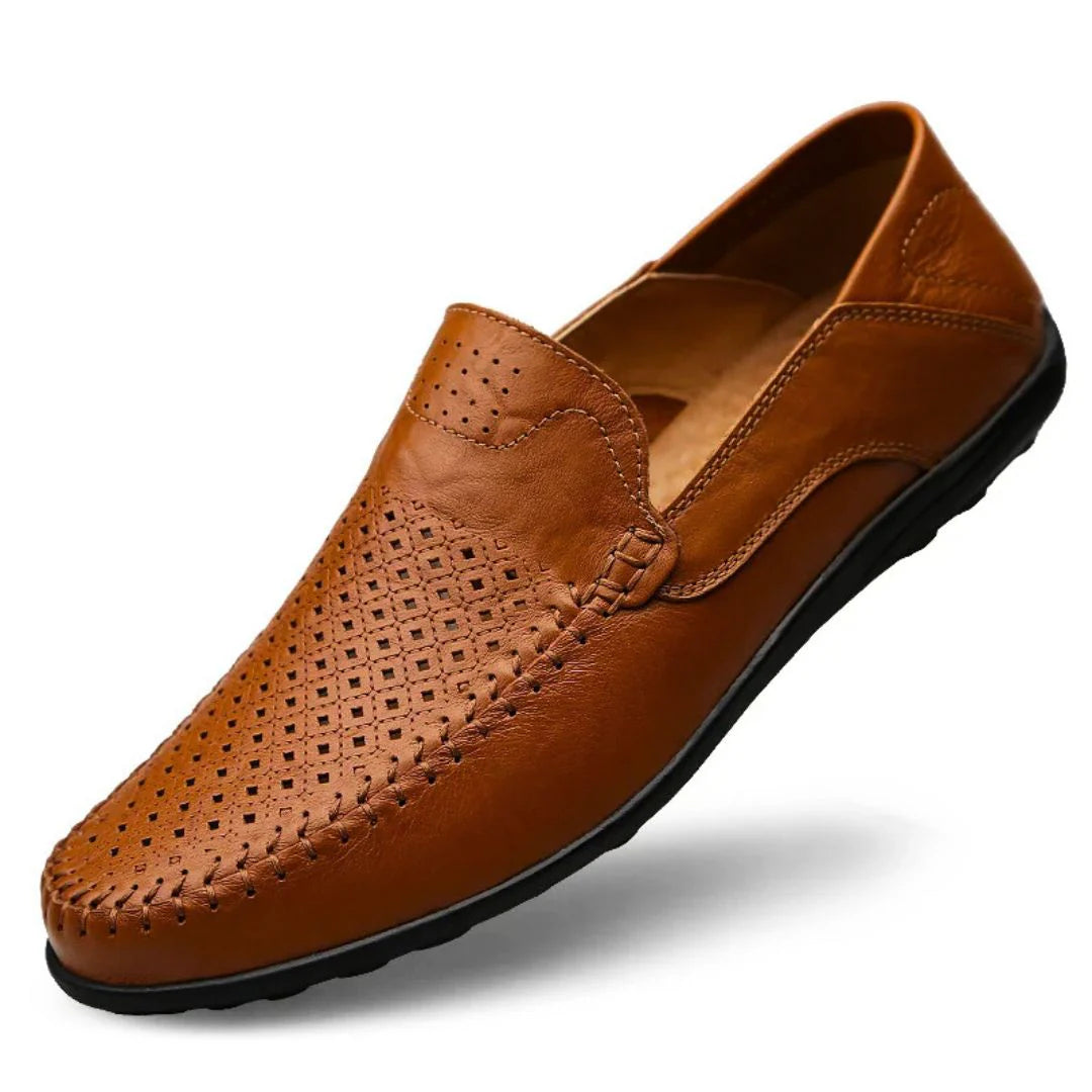 Men's Breathable Leather Slip-On Loafers