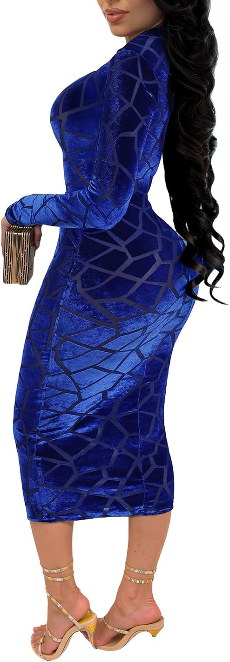 Women's Mesh Bodycon Midi Dress