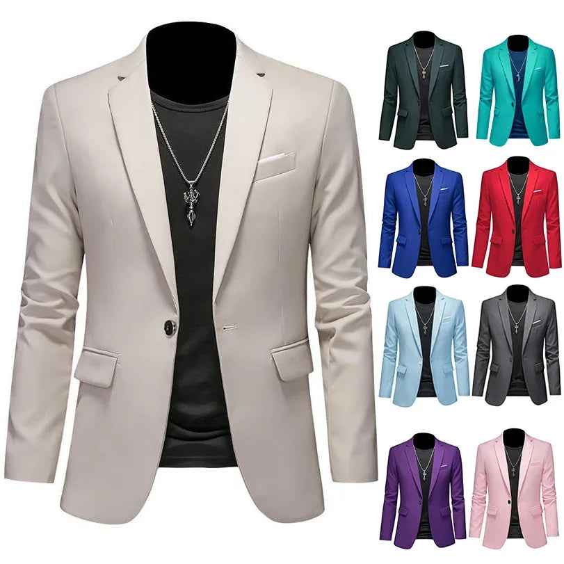 Men’s Solid Color Casual Blazer
