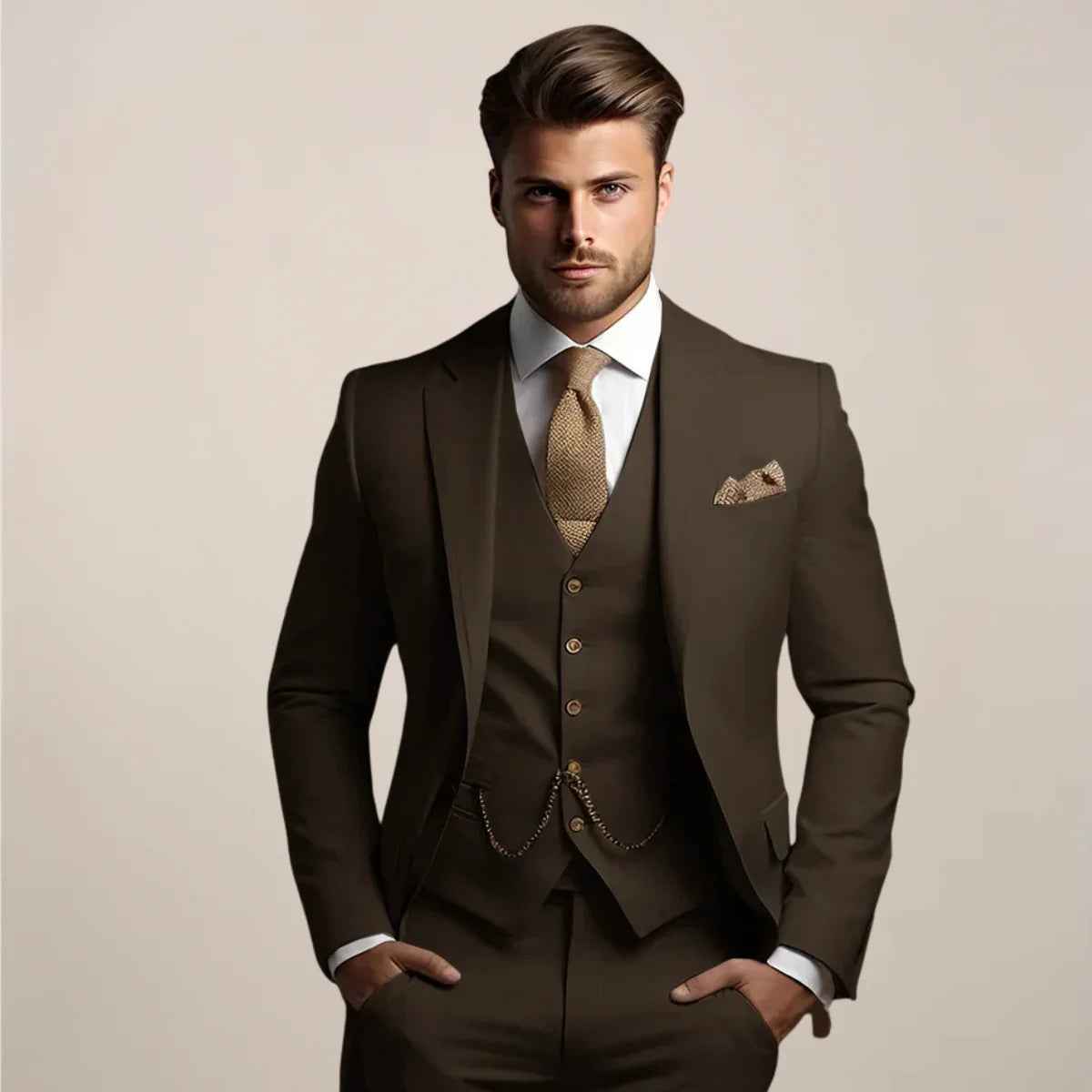 Karl Three-Piece Slim-Fit Suit