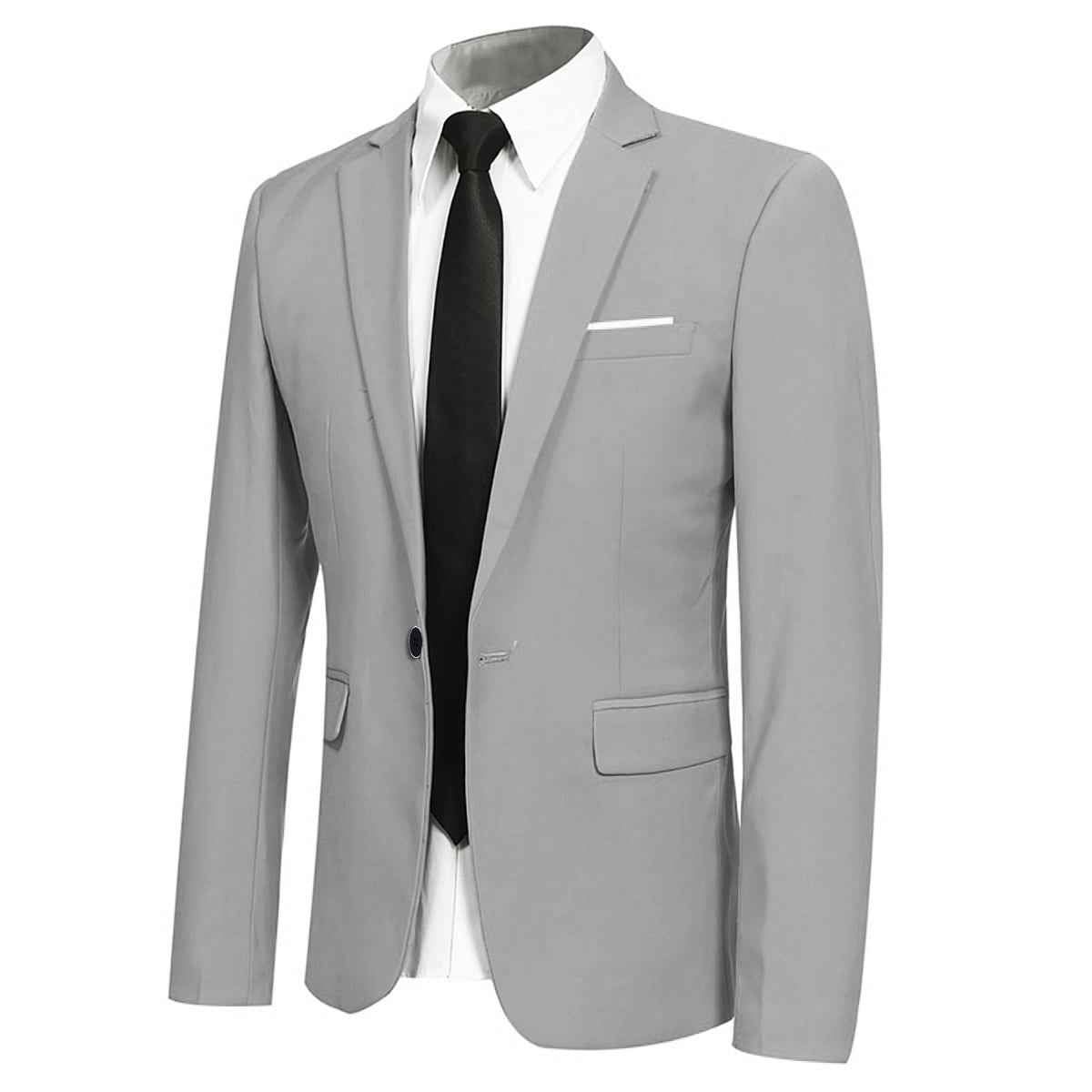 Men’s Slim Fit One-Button Suit Blazer