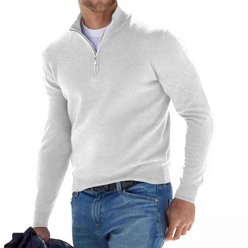Men'S Half-Zip Sweater Merino Wool Knit Pullover